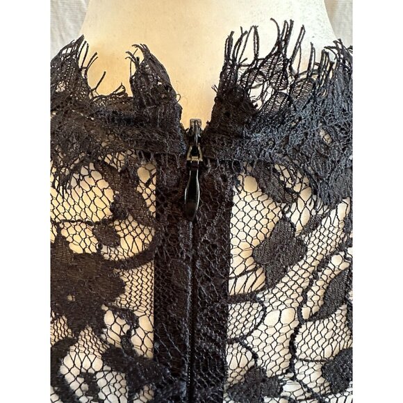 BCBGeneration Lace Sweetheart Black Fit & Flare Dress Pleated Women Size 2 Lined - Picture 8 of 10
